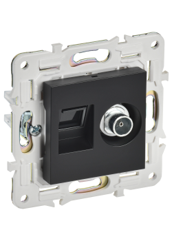 SKANDY Розетка двойная TV+RJ45 кат.6 SK-A15Bl черный IEK