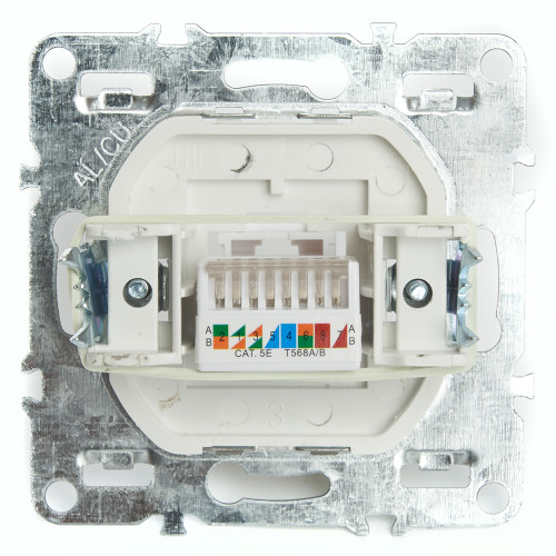 Розетка компьютерная 1-местная RJ-45 (механизм), STEKKER PST00-9107-03, серия Эрна, черный Розетка компьютерная 1-местная RJ-45 (механизм), STEKKER PST00-9107-03, серия Эрна, черный