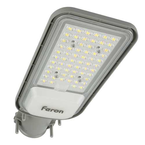 Светодиодный уличный консольный светильник Feron SP3040 80W 5000K 230V, серый Светодиодный уличный консольный светильник Feron SP3040 80W 5000K 230V, серый