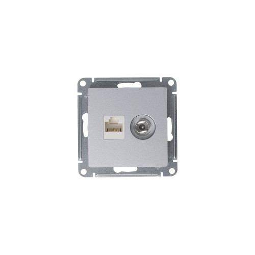 ATLASDESIGN РОЗЕТКА двойная ТВ + компьютерная RJ45 кат. 5e, механизм, АЛЮМИНИЙ ATLASDESIGN РОЗЕТКА двойная ТВ + компьютерная RJ45 кат. 5e, механизм, АЛЮМИНИЙ