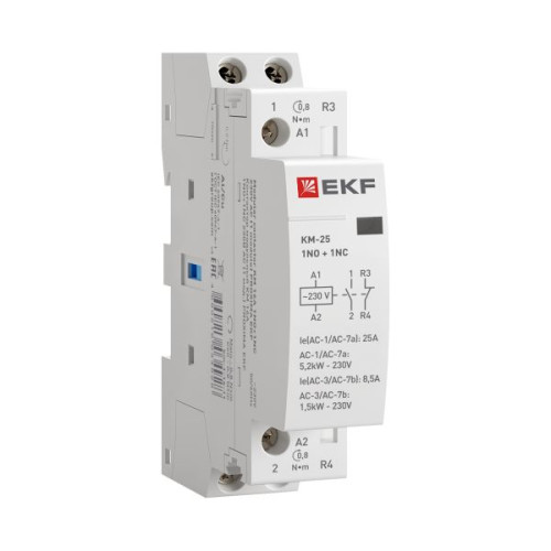 Контактор модульный КМ 25А 1NO+1NC 230В АС (1 мод.) PROXIMA EKF Контактор модульный КМ 25А 1NO+1NC 230В АС (1 мод.) PROXIMA EKF
