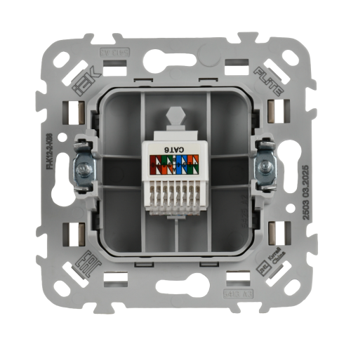FLITE Розетка компьютерная RJ45 категория 6 UTP РК6-1-0-ФлЛ льняной IEK
