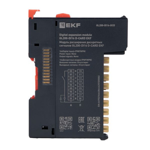 Модуль расширения дискретных сигналов GL200-DI16 D-CARD EKF Модуль расширения дискретных сигналов GL200-DI16 D-CARD EKF