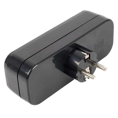 Разветвитель сетевой 3-местный с/з STEKKER ADP16-23-20, 250V, 16A, ABS пластик, черный
