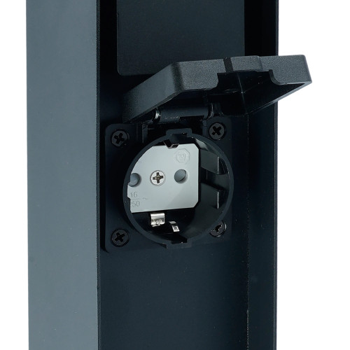 Розетка уличная Feron TM200, 220-230V, 16A, IP44, 70*70*300мм, черный Розетка уличная Feron TM200, 220-230V, 16A, IP44, 70*70*300мм, черный