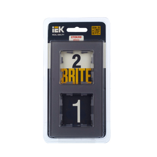 BRITE Рамка 2 -местная РУ-2-2-БрСе стекло серый IEK BRITE Рамка 2 -местная РУ-2-2-БрСе стекло серый IEK