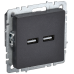 BRITE Розетка USB A+A 5В 3,1А РЮ10-1-БрЧ черный IEK BRITE Розетка USB A+A 5В 3,1А РЮ10-1-БрЧ черный IEK