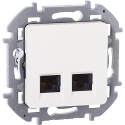 INSPIRIA Розетка компьютерная двойная RJ45 категория 5Е UTP белый