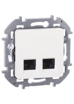 INSPIRIA Розетка компьютерная двойная RJ45 категория 5Е UTP белый