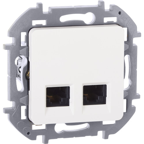INSPIRIA Розетка компьютерная двойная RJ45 категория 5Е UTP белый