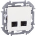 INSPIRIA Розетка компьютерная двойная RJ45 категория 5Е UTP белый INSPIRIA Розетка компьютерная двойная RJ45 категория 5Е UTP белый