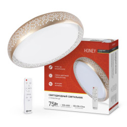 Светильник светодиодный COMFORT HONEY 75Вт 230В 3000-6500К 6000лм 500х120мм с пультом ДУ IN HOME 4690612034843