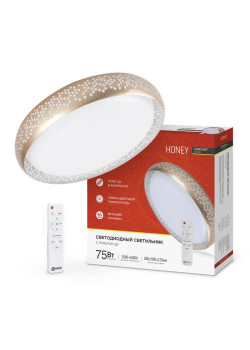 Светильник светодиодный COMFORT HONEY 75Вт 230В 3000-6500К 6000лм 500х120мм с пультом ДУ IN HOME 4690612034843