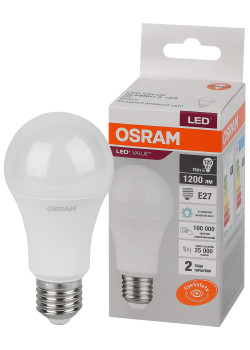 Лампа светодиодная груша LED 15 Вт E27 6500К 1200Лм 220 В (замена 125Вт) OSRAM