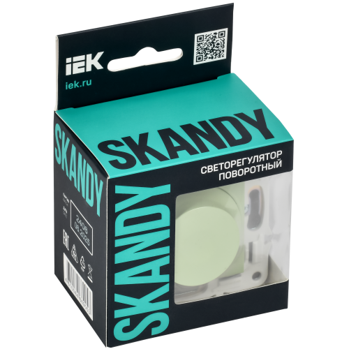 SKANDY Светорегулятор поворотный 600Вт SK-D01G мятный IEK