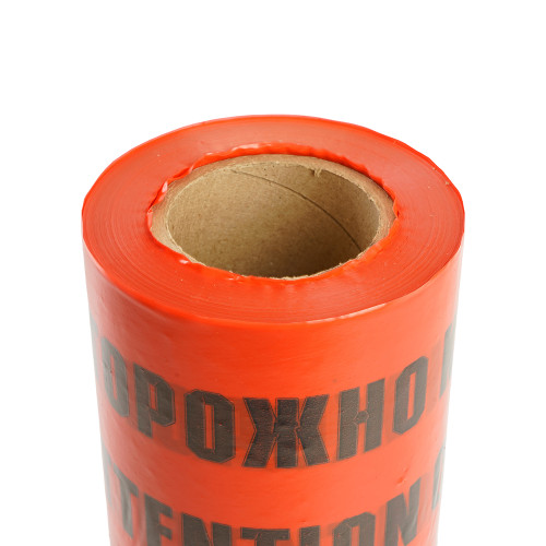 Лента сигнальная, 100п.м.*300мм*100 мкм, STEKKER красный/черный INTP10-300-100