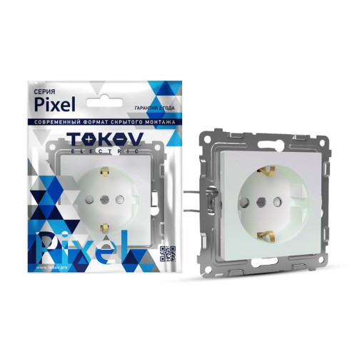 Розетка 1-м СП Pixel 16А IP20 с заземл. механизм перламутр. TOKOV ELECTRIC TKE-PX-R1Z-C04 Розетка 1-м СП Pixel 16А IP20 с заземл. механизм перламутр. TOKOV ELECTRIC TKE-PX-R1Z-C04