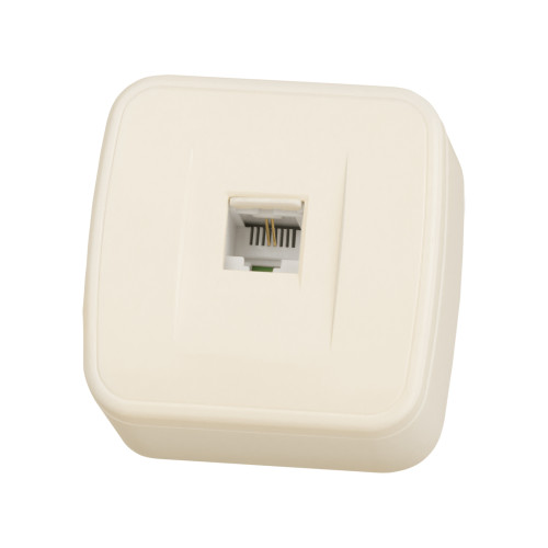 Розетка TФ (RJ-11) открытой установки IP20, сл. кость 