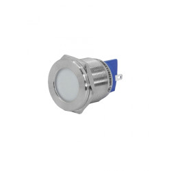 GQ22T-D/L/W/220V/S, белая, металл. корпус, светодиодная матрица d=22мм, 220В AC/DC, IP67, индикаторная лампа  (ЭТ)