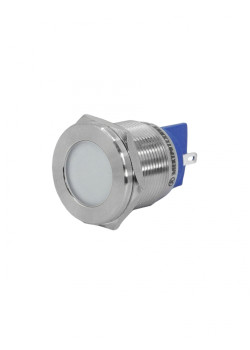 GQ22T-D/L/W/220V/S, белая, металл. корпус, светодиодная матрица d=22мм, 220В AC/DC, IP67, индикаторная лампа  (ЭТ)