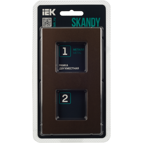 SKANDY Рамка 2-местная SK-F32Br металл шоколад IEK SKANDY Рамка 2-местная SK-F32Br металл шоколад IEK