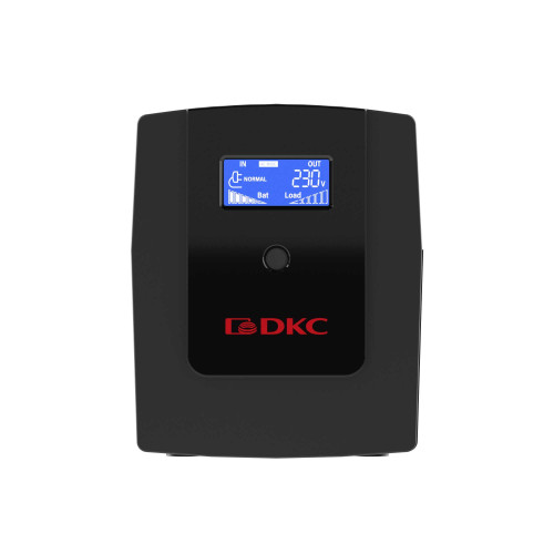 Линейно-интерактивный ИБП от ДКС серии Инфо с дисплеем (Info LCD), 1500ВА/900 Вт, 1/1, 4xIEC C13, USB + RJ45, LCD, 2x8Aч