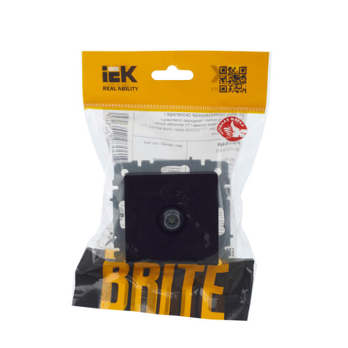 BRITE Розетка TV оконечная РТВ11-0-БрЧ черный IEK BRITE Розетка TV оконечная РТВ11-0-БрЧ черный IEK