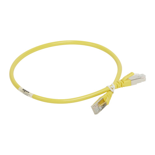 Шнур коммутационный RJ 45 - категория 6a - S/FTP - PVC - экранированный - 0,5 м - желтый