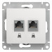 GLOSSA РОЗЕТКА двойная компьютерная RJ45+RJ45 кат. 5e, механизм, БЕЛЫЙ