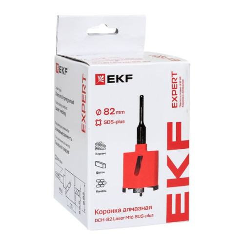 Коронка алмазная DCH-82 Laser M16 SDS-plus EKF Expert Коронка алмазная DCH-82 Laser M16 SDS-plus EKF Expert
