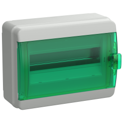 TEKFOR Корпус пластиковый КМПн-12 IP65 зеленая прозрачная дверь IEK