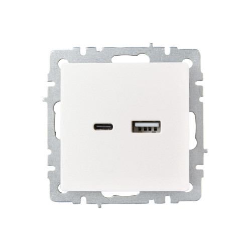 BRITE Розетка USB A+C 18Вт РЮ11-1-БрЖ жемчуг IEK BRITE Розетка USB A+C 18Вт РЮ11-1-БрЖ жемчуг IEK