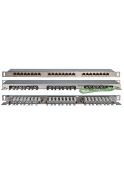 Патч-панель PPHD-19-24-8P8C-C6-SH-110D высокой плотн. 19 дюйм 0.5U 24 порта RJ45 кат. 6 Dual IDC экран. Hyperline 46091