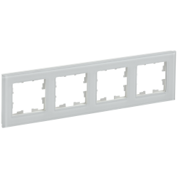 BRITE Рамка 4 -местная РУ-4-2-БрБ стекло белый IEK