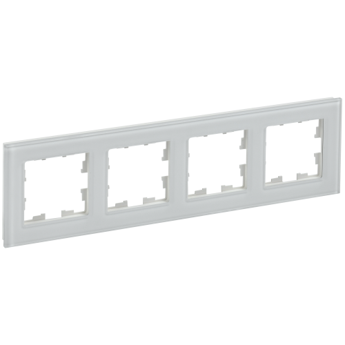 BRITE Рамка 4 -местная РУ-4-2-БрБ стекло белый IEK