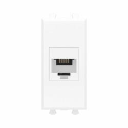 Телефонная розетка RJ-12 без шторки модульная, Avanti, белое облако, 1 модуль