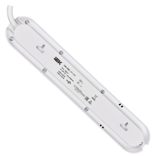 Фильтр сетевой СФ-03К 16А USB A+C 20Вт 3м 3х1,5мм2 черный IEK