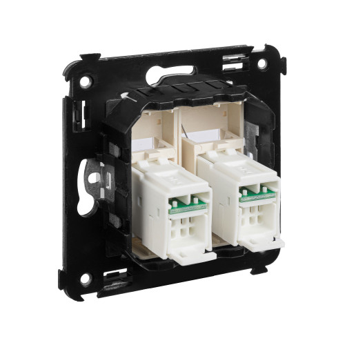 Компьютерная розетка RJ-45 в стену, кат.6 двойная, Avanti, ванильная дымка Компьютерная розетка RJ-45 в стену, кат.6 двойная, Avanti, ванильная дымка