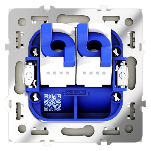 Розетка компьютерная 2-м СП S70 RJ45 + RJ45 кат.6 механизм сталь Voltum VLS060205