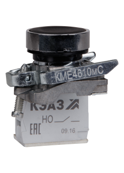 Кнопка КМЕ4501мС-черный-0но+1нз-цилиндр-IP54-КЭАЗ