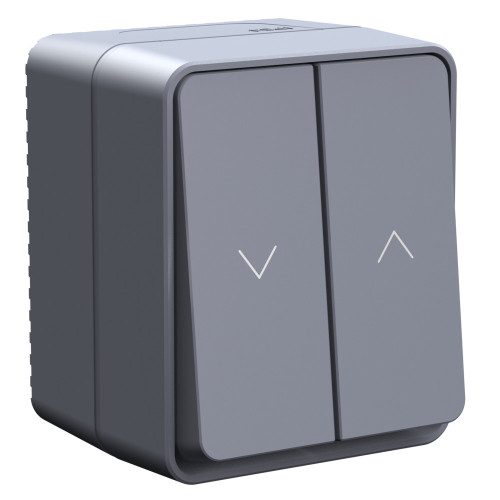 ATLASDESIGN PROFI IP54 О/У 2-клавишный ВЫКЛЮЧАТЕЛЬ ДЛЯ ЖАЛЮЗИ, сх.4, 10А, АНТРАЦИТ ATLASDESIGN PROFI IP54 О/У 2-клавишный ВЫКЛЮЧАТЕЛЬ ДЛЯ ЖАЛЮЗИ, сх.4, 10А, АНТРАЦИТ