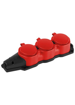 Колодка ЭРА KX-3e-RED-IP44 каучуковая с заземлением 3 розетки 16A IP44 красн. Эра Б0068393