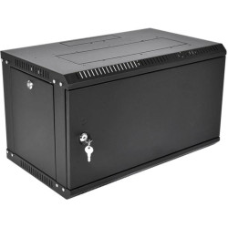 Шкаф коммутационный ЦМО ШРН-Эконом (ШРН-Э-6.350.1-9005) настенный 6U 600x350мм пер.дв.стал.лист 85кг черный 300мм 11кг 180град. 345мм IP20 металл