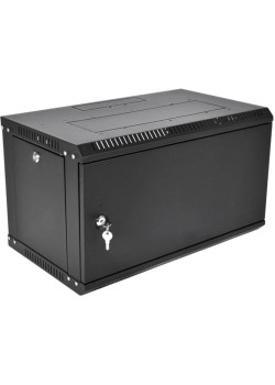 Шкаф телекоммуникационный настенный разборный ЭКОНОМ 6U (600 × 650) дверь металл, цвет черный