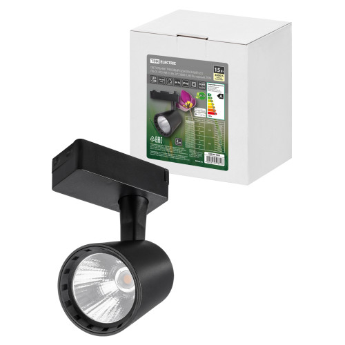 Светильник трековый однофазный LED TRL-01-015-WB 15 Вт, 24°, 3000 К, 80 Ra, черный, TDM