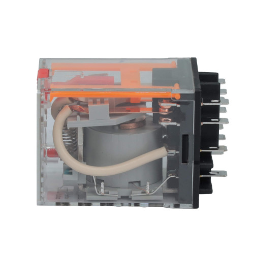 Реле миниатюрное силовое, 3CO, ком. ток 16А, AgSnO2, напряжение 230V AC, опция: тест-кнопка+светодиод Реле миниатюрное силовое, 3CO, ком. ток 16А, AgSnO2, напряжение 230V AC, опция: тест-кнопка+светодиод