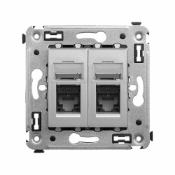 Компьютерная розетка RJ-45 в стену, кат.5e двойная, 