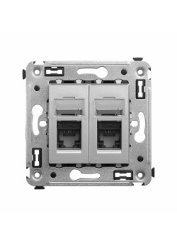 Компьютерная розетка RJ-45 в стену, кат.5e двойная, 