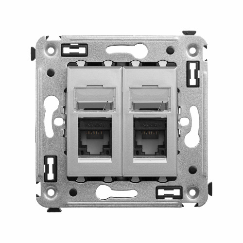 Компьютерная розетка RJ-45 в стену, кат.5e двойная, 