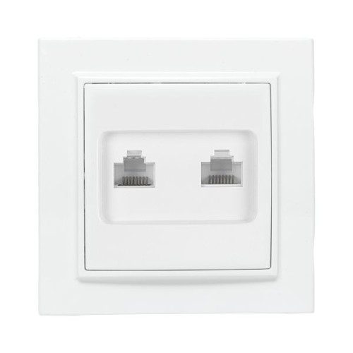 Минск Розетка RJ-45+Phone СП белая EKF